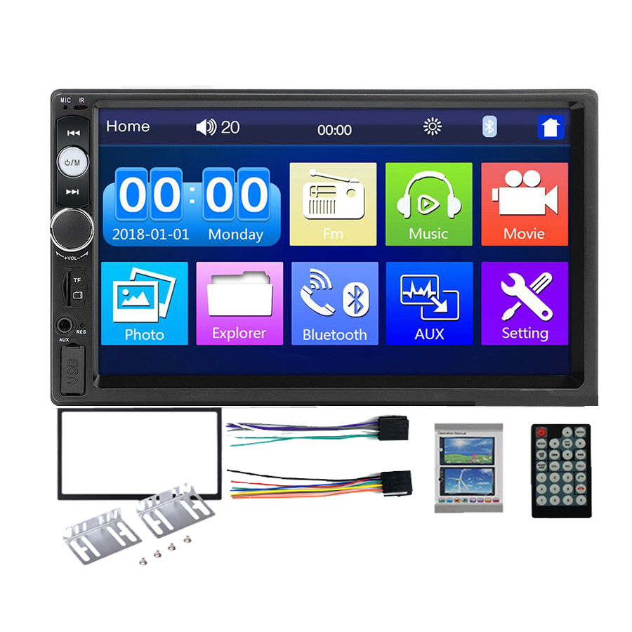 Hengmao 7inch 2DIN  MP5 FM Radio Tuner BT Media Player Touch Screen Car Video DVD Player Auto Radio Multimedia Monitor Stereo