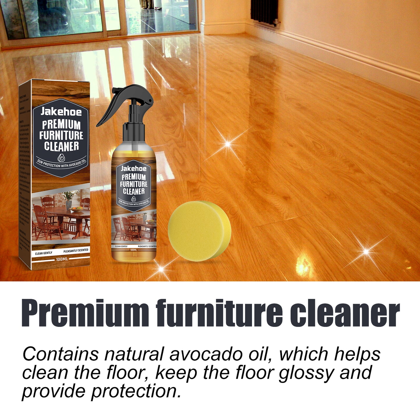 Jakehoe Floor Cleaner Wooden Floor Marble Surface Powerful Stain Removal Brightening Polishing Cleaner