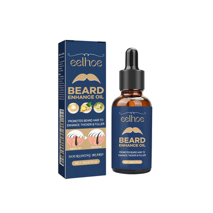 EELHOE Beard Treatment Oil Strong and Tough Fibrous Roots Moisturizing Soft and Shiny Men's Beard Nourishing Thick Hair Serum Oil