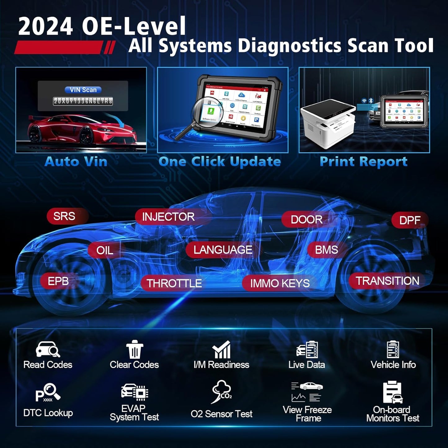 LAUNCH X431 IMMO Elite Programming Tool With 2 Years Update All Systems Bi-Directional Control Diagnostic Tool 39+ Services