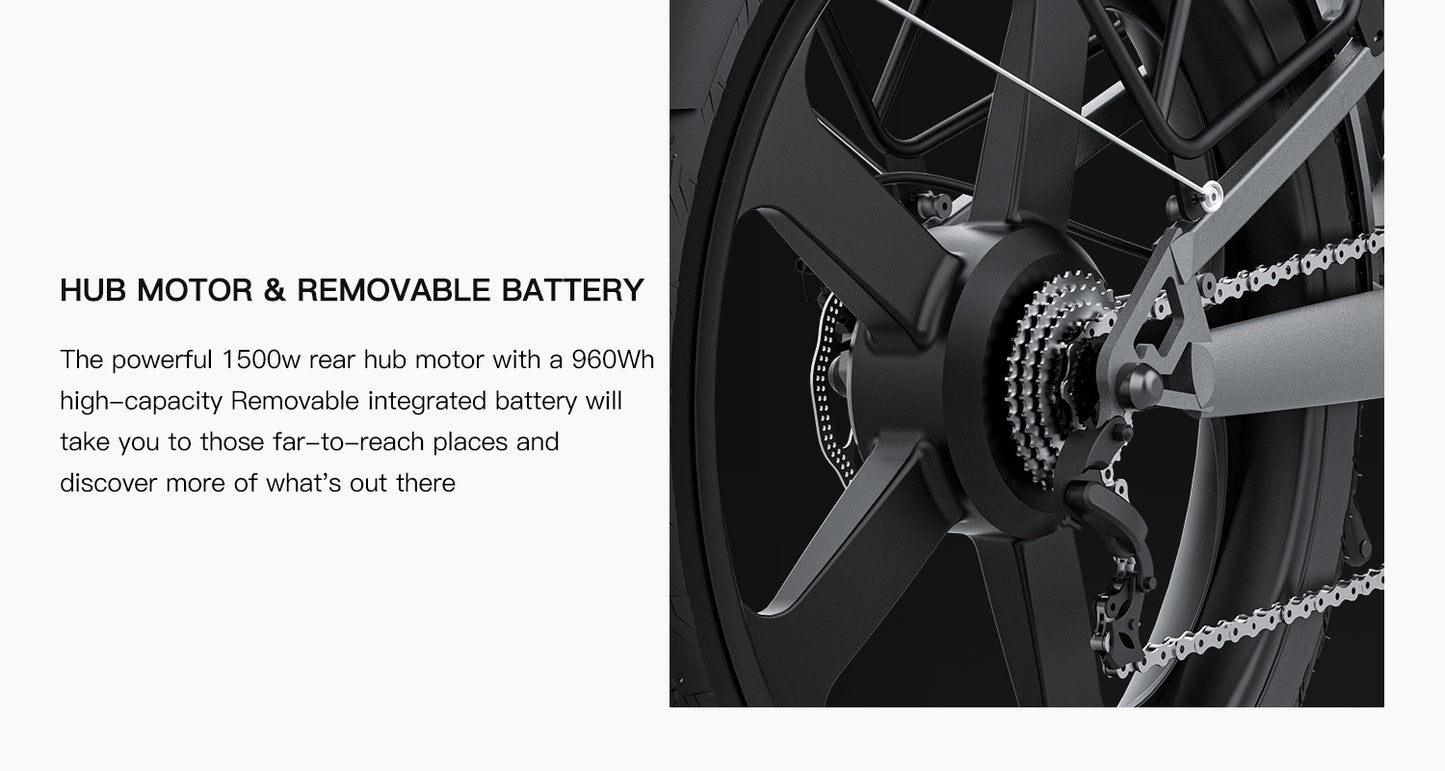 COSWHEEL T26 Newest 1500Watt Electric Bike 48v Lithium Battery Step Thru Electric Bicycle 26 Fat Tire E Bike Europe Warehouse