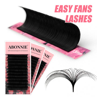 Abonnie Easy Fan Lashes Mega Volume Eyelash Extensions Self Fanning Lashes Volume Eyelash Extensions Cil 2 Boxed-packed