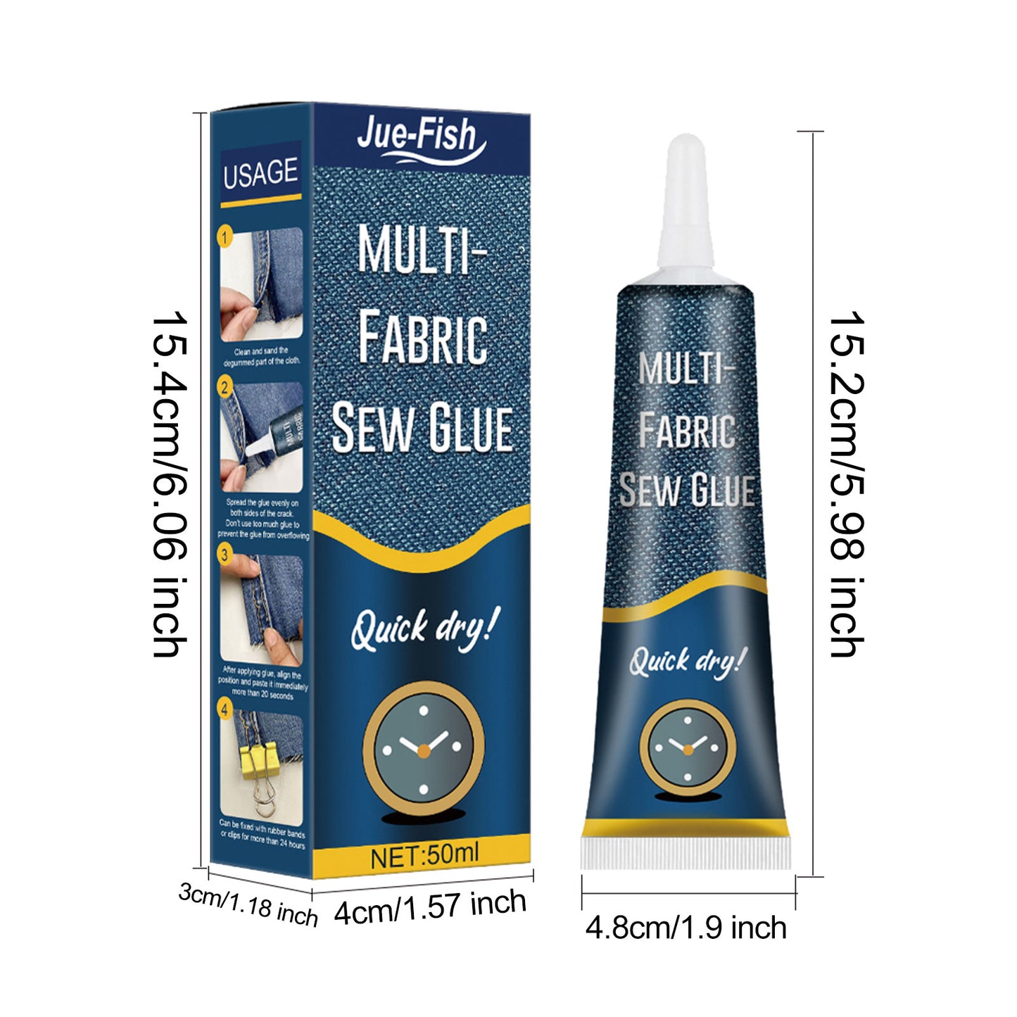 Jue-Fish  Fabric Sewing Glue Clothing Special Glue for Printing Pants Insoles Jeans Hole Fabric Glue