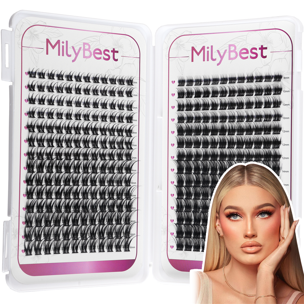 US Local Stock DIY Segment Eyelashes Individual Lash Extension Mega Set 336 Pcs Silk Cluster Lashes Book