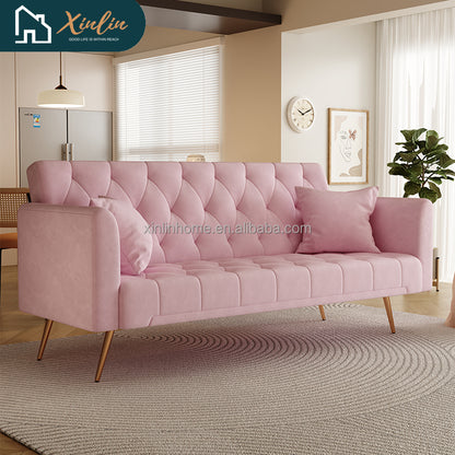 2025 Elegant Modern OEM Folding Leather Futon Bed Living Room Couch Chair for Dining Bedroom Velvet Feature with Free Shipping