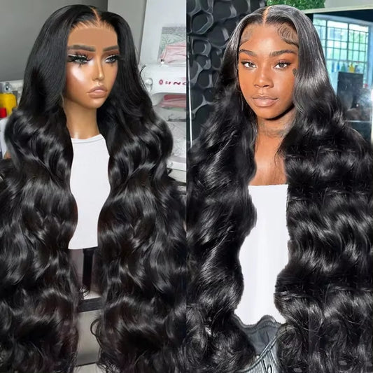 6x4 200% Density Virgin Human Hair Wigs for Black Women Vietnamese Raw Hair Transparent Lace Front Pre-Plucked Bleached Knots