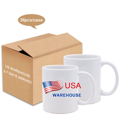 Free Shipping Sublimation Mug Cup Wholesale Custom 11Oz White Heat Transfer Sublime Porcelain Ceramic Coffee Mugs With logo