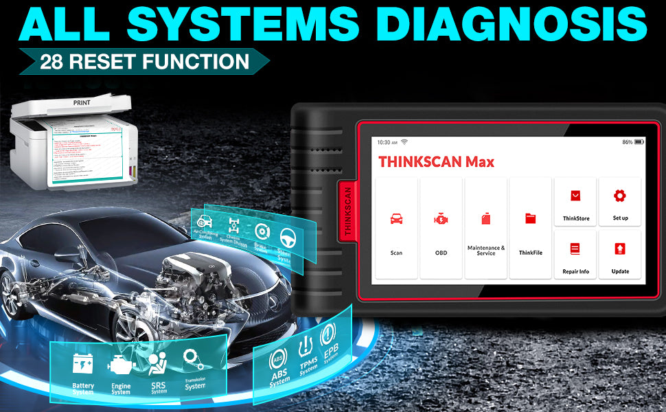 ThinkScan Max 2 OBD2 Scanner Professional Full System Function Bi-directional Control Car Diagnostic Tool