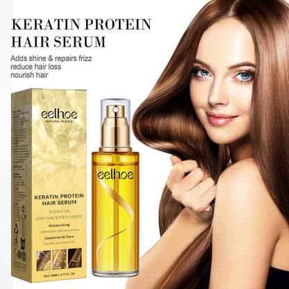 EELHOE Keratin Hair Serum Spray Hair Repair Improve Dry Curly Frizzy Hair Pomade Oil Essence