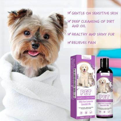 Yegbong Pet Shampoo Pet Bathing Solution for Itchy Skin Relief, Smooth and Tangle-Free Hair Shampoo