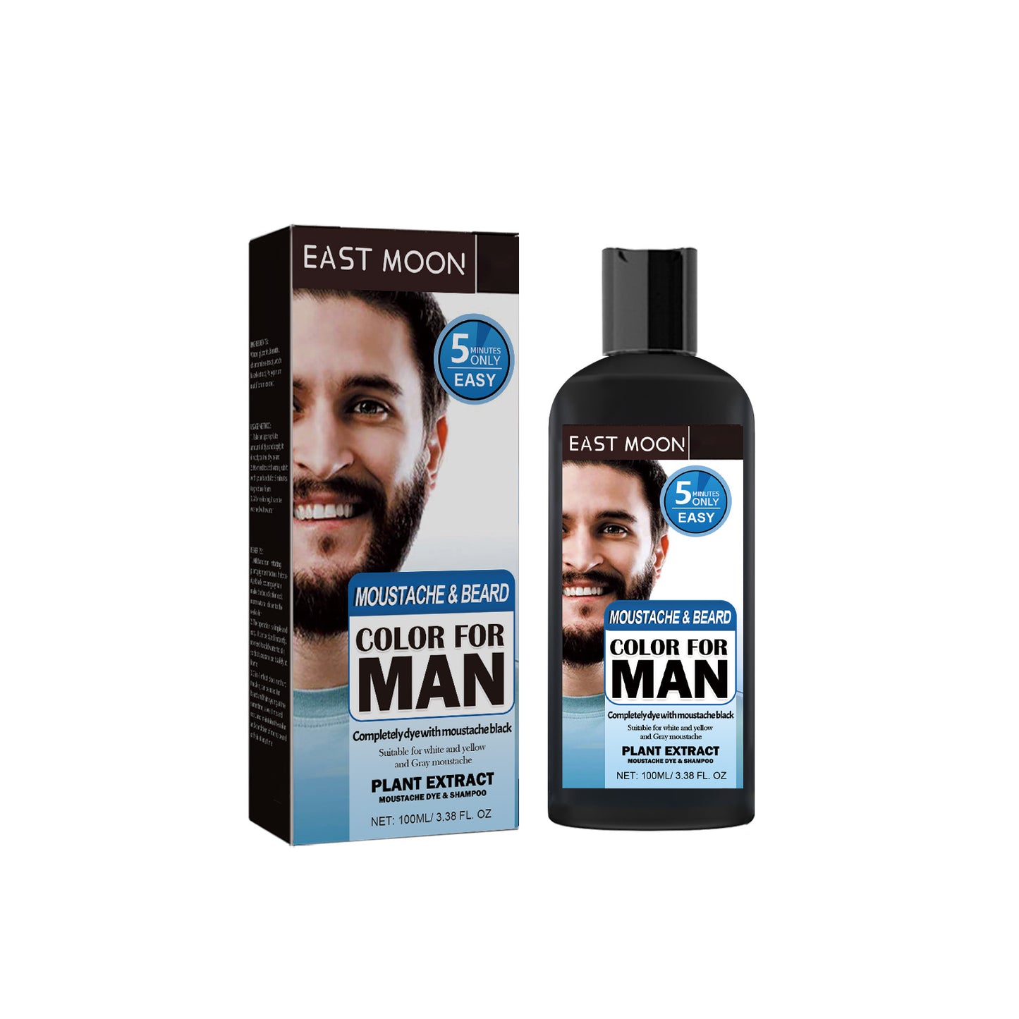 East Moon Beard Care Agent Quick Color Men's Hair Beard Split Ends Dryness Care Blackening Agent