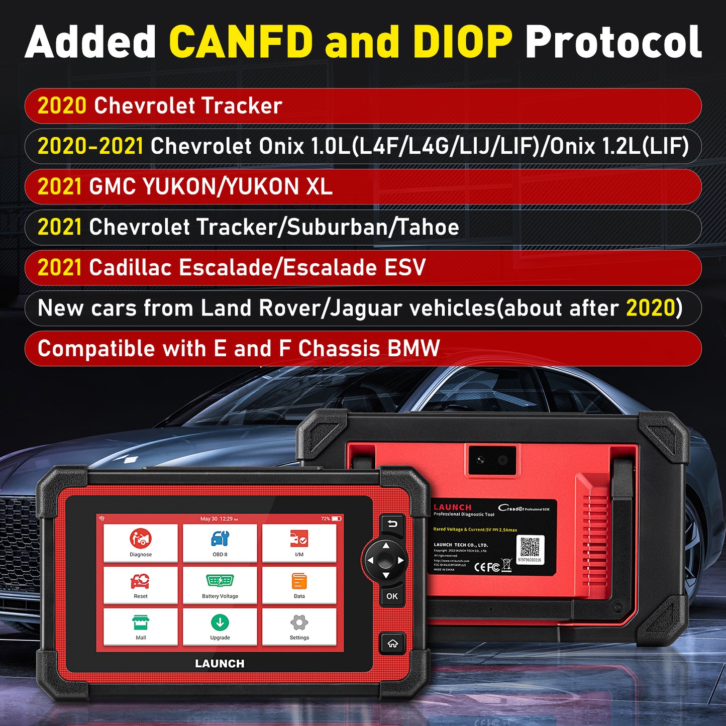 LAUNCH  CRP919E Full Function ENGABS/SRS/Transmision OBD/OBDII Code Reader X431 Diagnostic Tool Auto Scanner