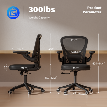 Modern Ergonomic Office Desk Chair with Mesh Back Adjustable Lumbar Support Computer Desk Chair Made of Plastic Metal Steel