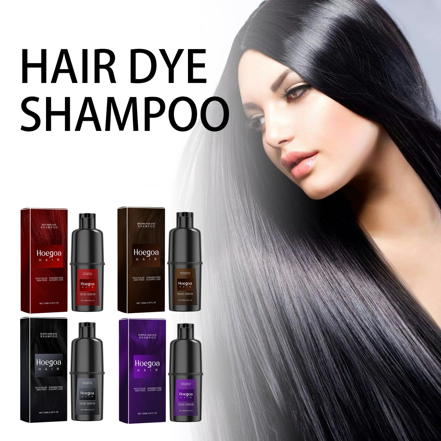 Hoegoa Hair Shampoo Gentle, non-irritating, and does not damage the scalp DIY Long-lasting Easy-to-Color Hair Shampoo