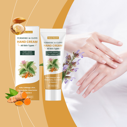 West&Month Turmeric Clove Oil Hand Cream Gentle Moisturizing Hydrating Hand Cream for Dry Hands Winter Hand Care Cream