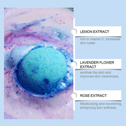 Jaysuing Bubble Bath Bomb Fragrance Moisturizing Floral Long-lasting Fragrance Plant Cleansing Skin Bubble Bath Ball