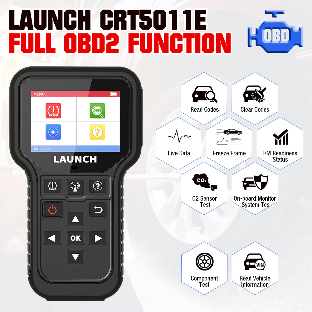 LAUNCH X431 CRT5011E TPMS Activate 315/433MHz Tire Sensor Activation Diagnostic Tool Learning and Reading OBD2 Scanner