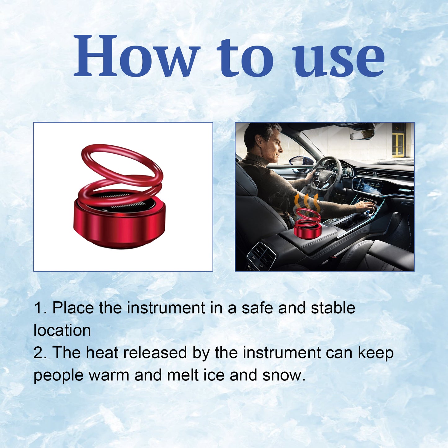 Homonth Portable Dynamic Molecular Heater Car Window Snow Ice Fog Removal Convenient Heater