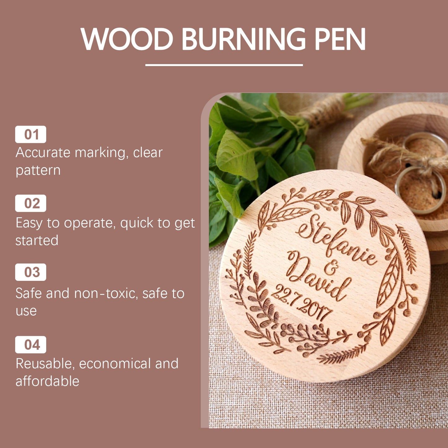 JAKEHOE Woodworking Drawing Pen Woodworking Burning Pen Wood Pyrography Pen Painting Burn Pen Wood Marking Number