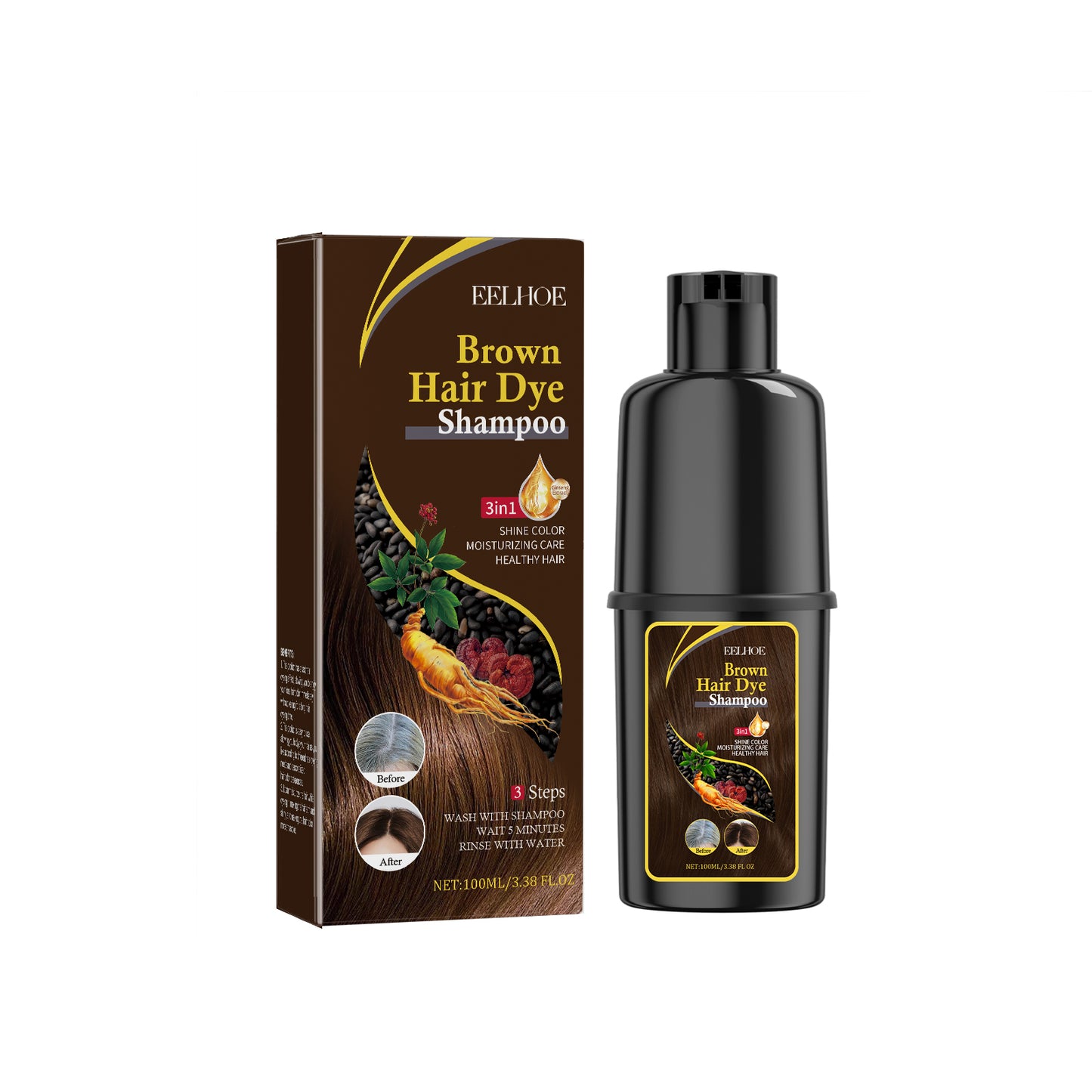 EELHOE Black Hair Beauty Shampoo Series Gentle Non-Irritating Moisturizing Scalp Easy Color Changing Hair Shampoo