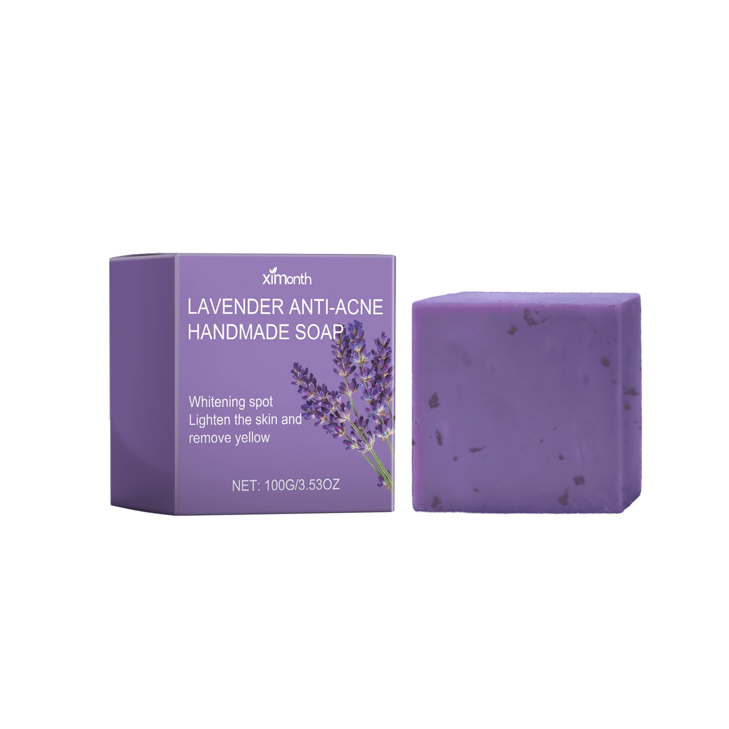 Ximonth Lavender Cleansing Soap Clean Facial Skin Pores Oil Control Acne Moisturizing Cleansing Soap