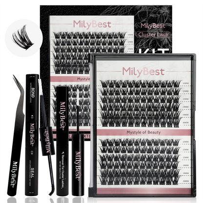 US Local Stock Cluster Lashes Kit Individual DIY Lash Extension Volume Silk Natural Handmade C D Mixed Curl DIY Cluster Lash Kit