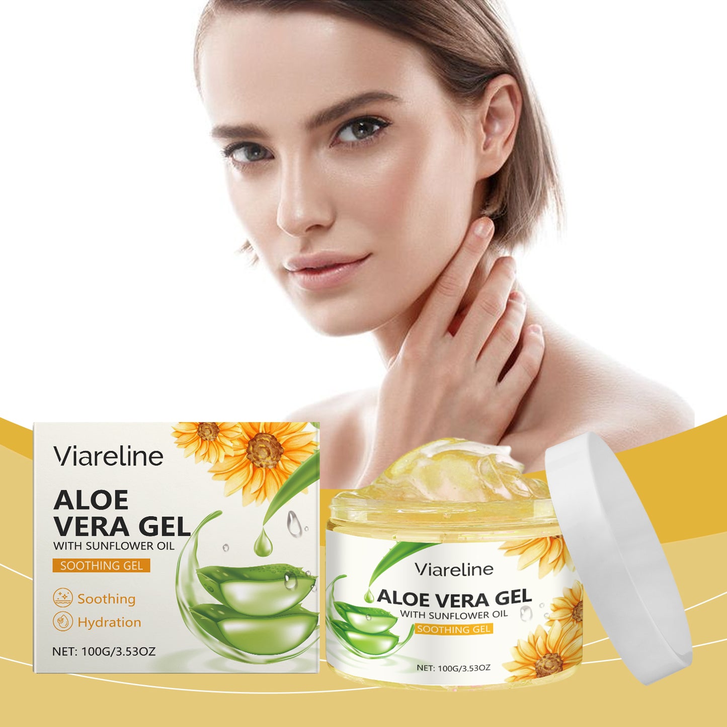 Viareline Sunflower Moisturizing Gel Moisturizing Facial Essence Repair Gentle Soothing After-Sun Care