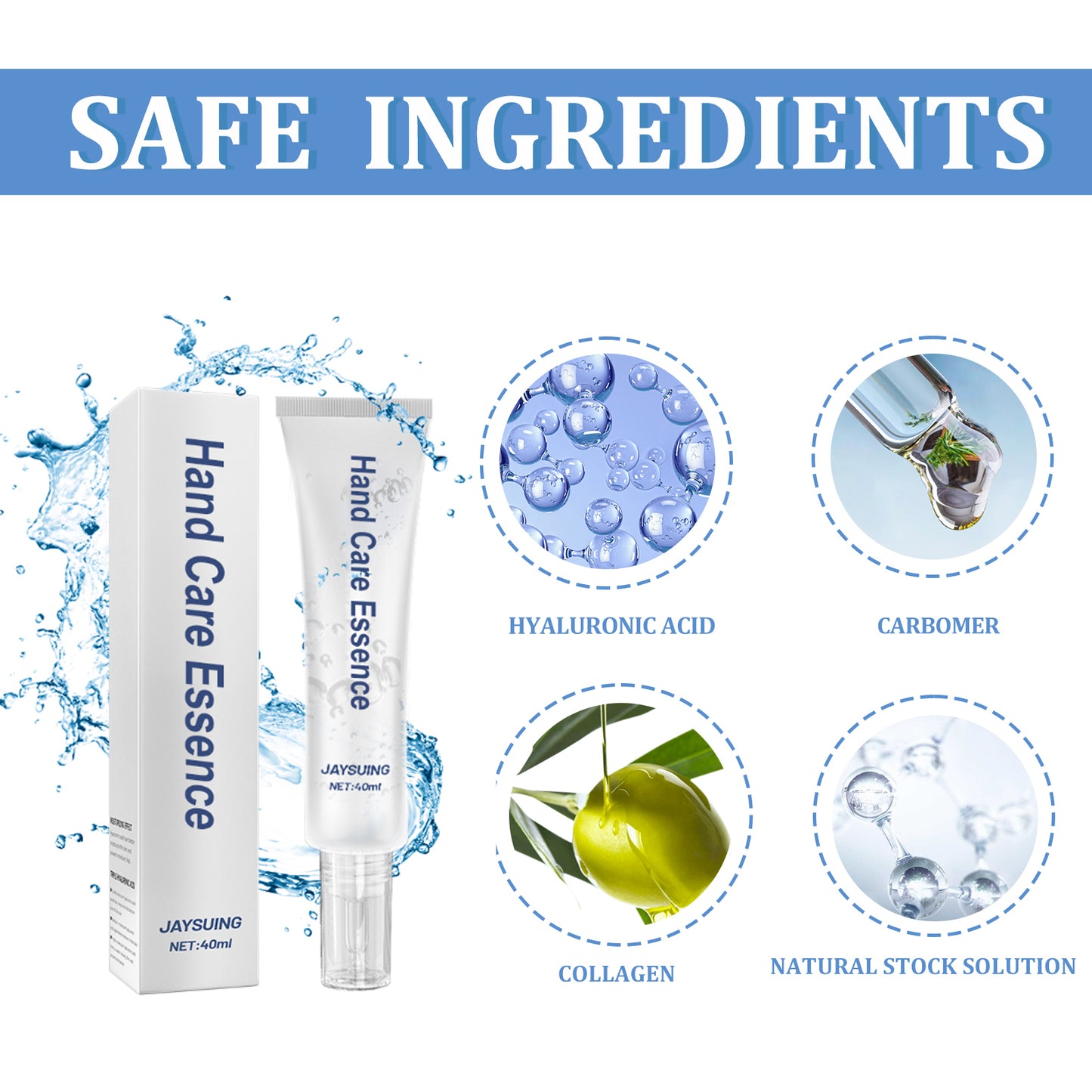 Jaysuing Hyaluronic Acid Hand Guard Essence Hyaluronic Acid Anti-Aging Skin Care Moisturizing Essence