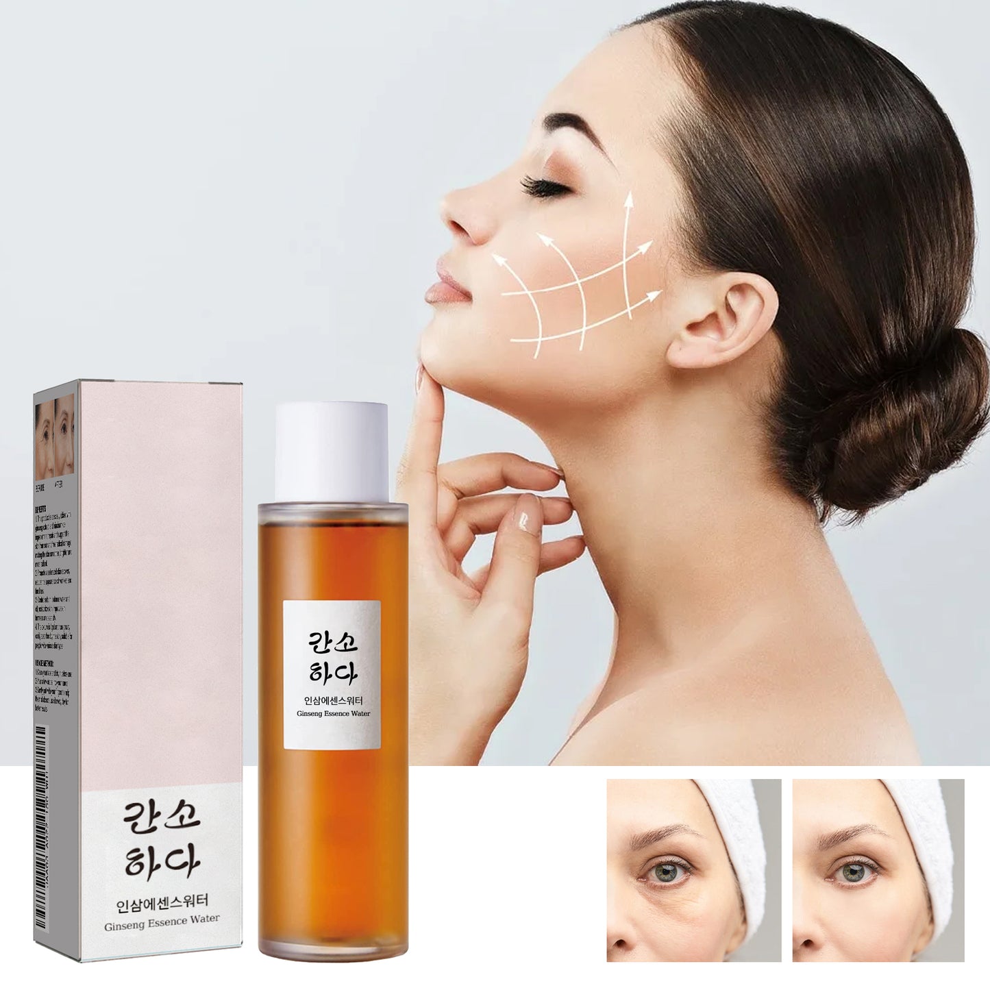 Jaysuing Ginseng Essence Water Brightening Skin Tone Moisturizing Repair Skin Dullness Fade Fine Lines Anti-Wrinkle Essence