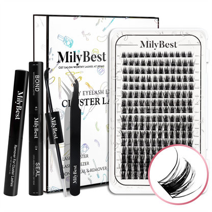 US Local Stock DIY Segment Eyelashes Individual Lash Extension Mega Set 336 Pcs Silk Cluster Lashes Book