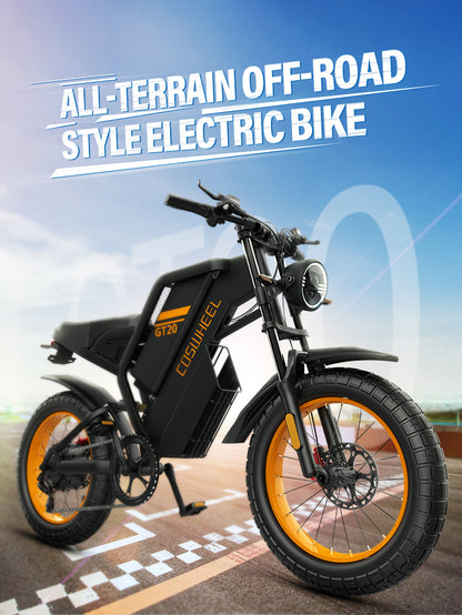 COSWHEEL GT20 ELECTRIC BIKE 25AH 20 INCH FAT TIRE E BILK MOUNTAIN and CITY EBIKE STOCK in EU US WAREHOUSE FROM CHINA FACTORY