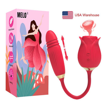 2in1 Rose Toy Vagina Sucking Vibrator Intimate Good Nipple Sucker Oral Licking Clitoris Stimulation Powerful Sex Toys for Woman