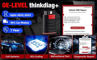 2025  Thinkdiag Hot Version Full System All Car 16 Reset Service OBD2 Diagnostic Tool ECU Coding Active Test 1 Year Free