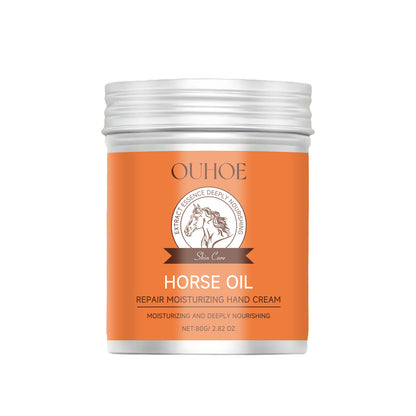 OUHOE Horse Oil Moisturizing Hand Cream Nourishing Moisturizing Hydrating Hand Care Anti-Freezing Anti-Chapping Refreshing and Non-Greasy