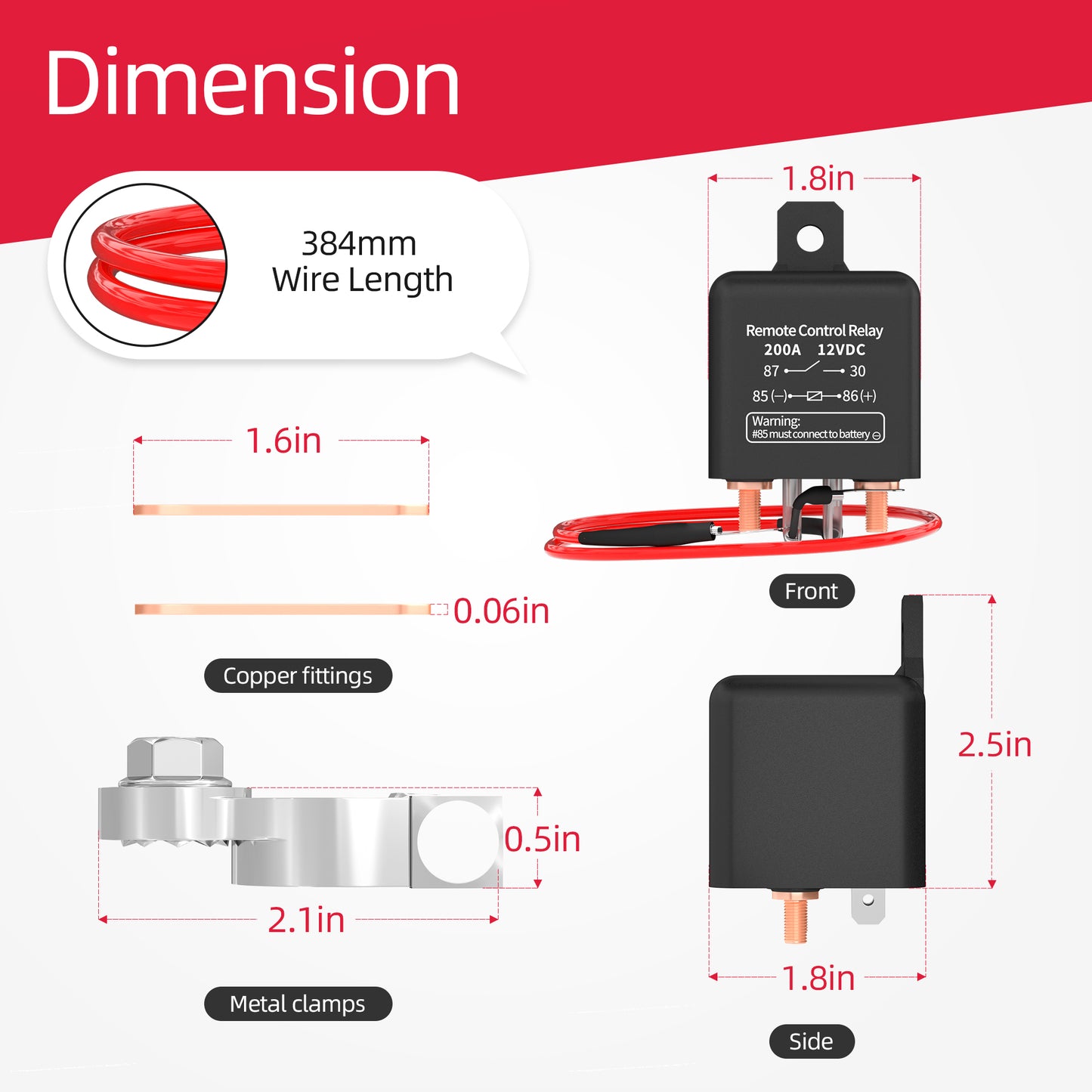 Remote Battery Disconnect Switch 12V 200A Kill Switch Anti Theft Battery Switch With Wireless Remote Control Relay Fobs for Car