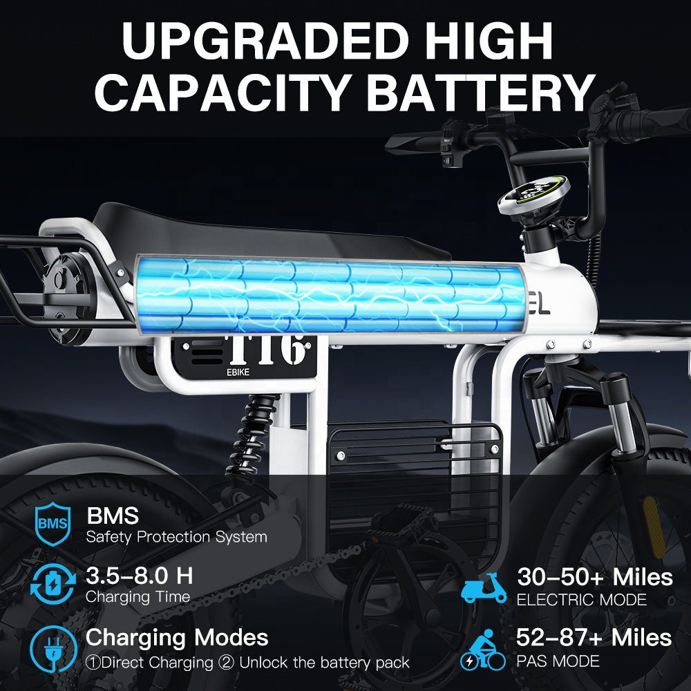 Coswheel T16 Electric Bike for Adults Teens 1000W Motor 28mph 70+Miles E Bike 48v 20Ah Battery Ebik 7 Speed Gear Dual Suspension