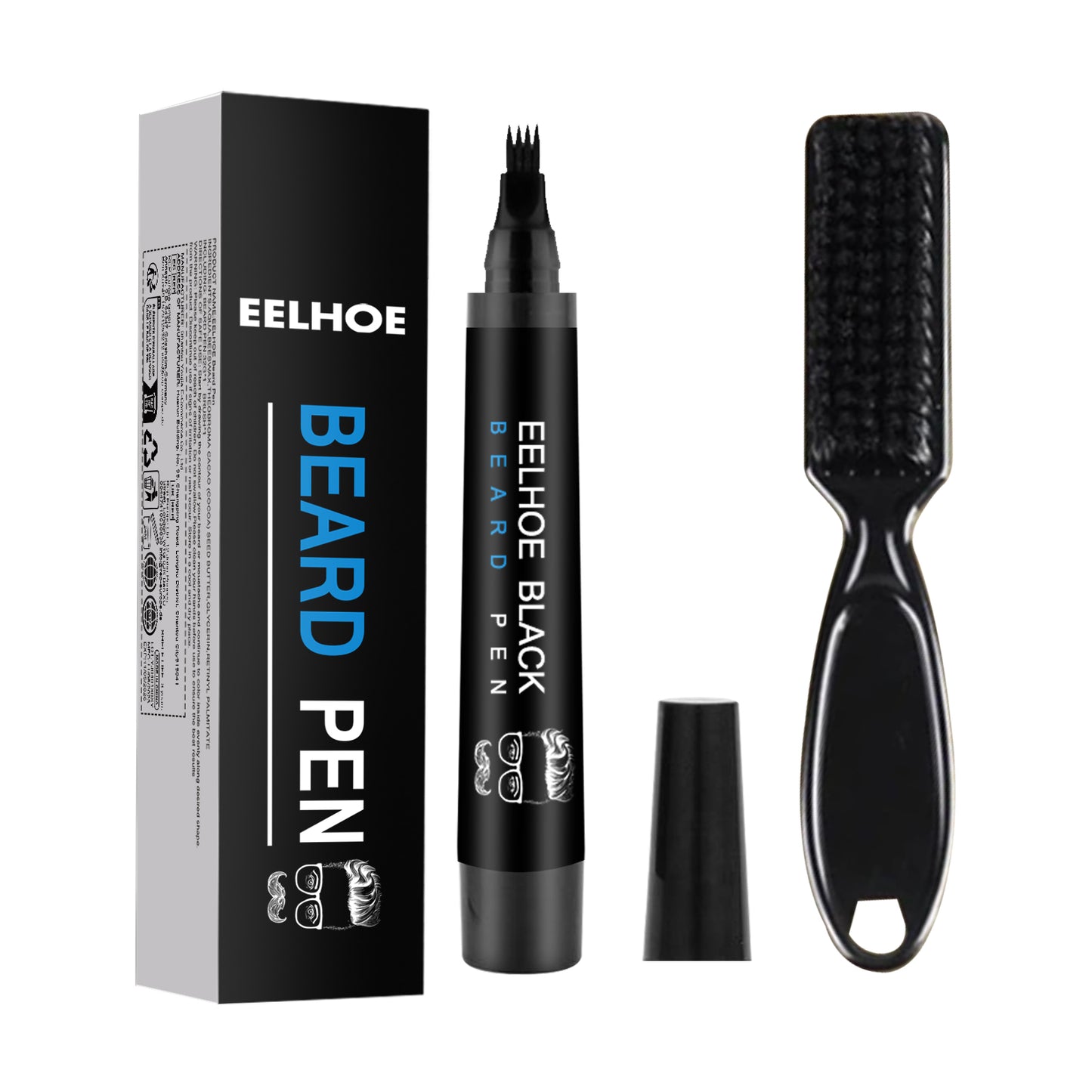 EELHOE Beard Headline Filler Kit Waterproof Sweatproof Non-smudge Beard Pen Mustache Drawing Pen