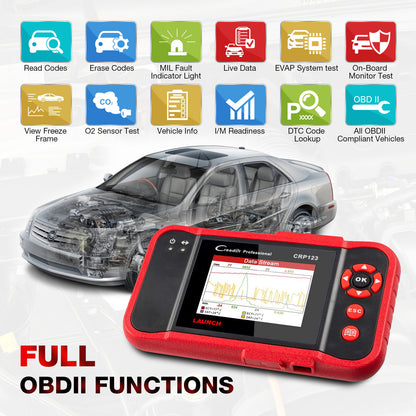 2025  X431 CRP123 OBD2 EOBD Auto Scanner ABS Airbag SRS Transmission Engine Car Diagnostic Tool CRP 123 OBDII Code Reader