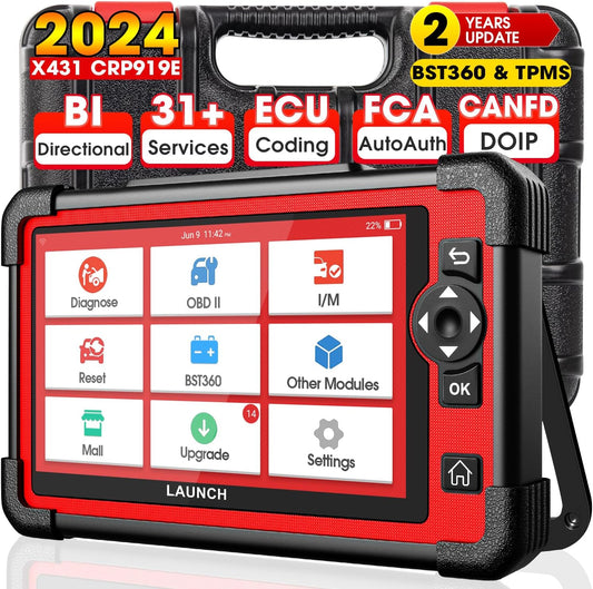 LAUNCH EU Version  CRP919E Car Diagnostic Tool Full System Automotive Scanner Active Test CANFD/DIOP With 29+ Reset Function