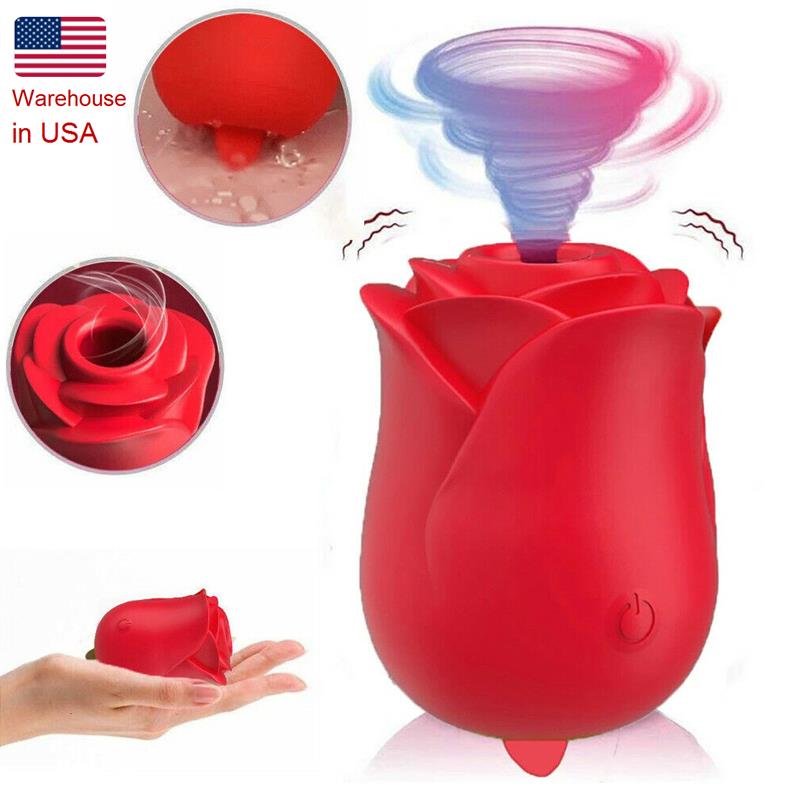 Free Shipping Silicone G-Spot Heating Red Rose Vibrator for Women Waterproof Female Vagina Clitoris Massager Sex Toys for Women%