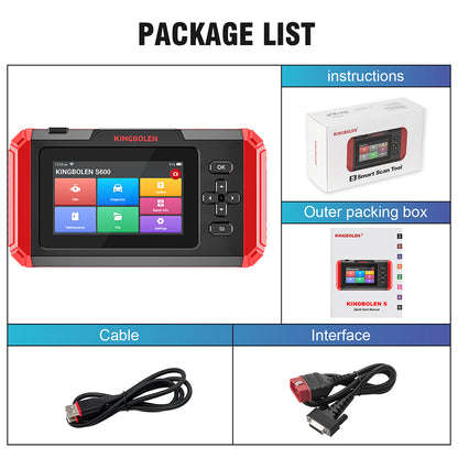 Kingbolen S600 Auto Scanner OBD2 Diagnostic Tool for All Cars With 8 Resets As CRP123X