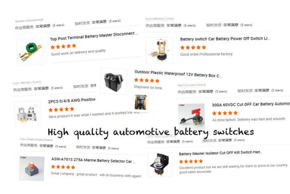 12V 500A Car Battery Isolation Switch Waterproof Master Disconnect Switch Metal Battery Power Cut OFF Switch with Lock