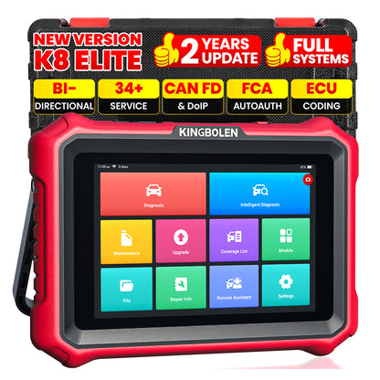 Kingbolen K8 Elite Full System OBD2 Scanner Car Diagnostic Tool Machine 28 Resets ECU Coding As  X431 PROS ELITE