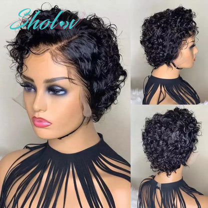 Brazilian Pixie Cut Wig Human Hair 13X1 Short Curly Lace Front Wigs Human Hair Short Curly Wigs for Black Women Human Hair