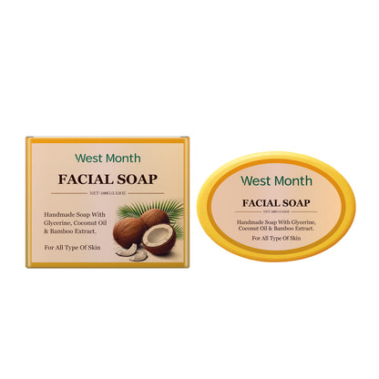 West&Month Facial soap Moisturizing Hydrating Gentle Cleansing Soft Skin Refreshing Oil Control Handmade Soap