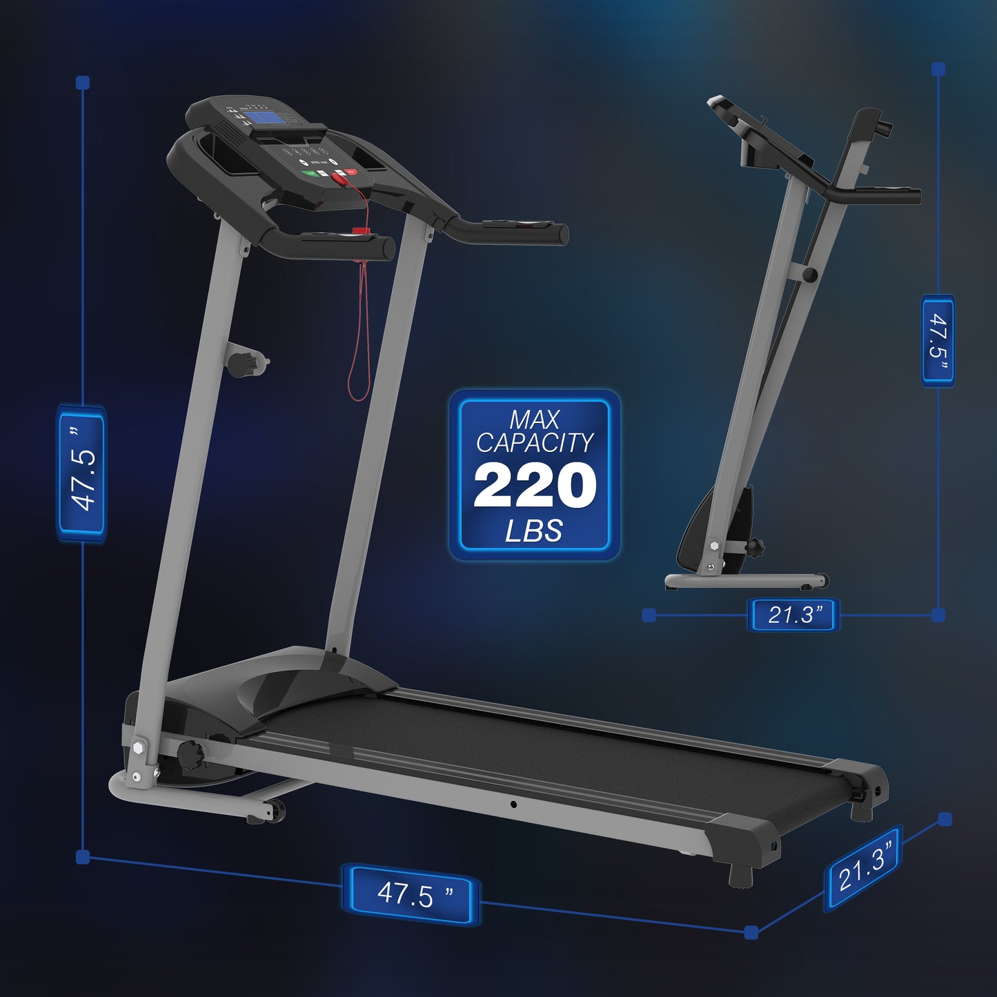 TOPKO in STOCK US WAREHOUSE Folding Treadmill for Small Apartment Electric Motorized Running Machine for Gym Home Treadmill