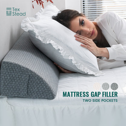 US Local Modern Style Ergonomic Adjustable Bed Wedge Pillow - Split Gap Filler for Connectors - Improves Sleep Comfort