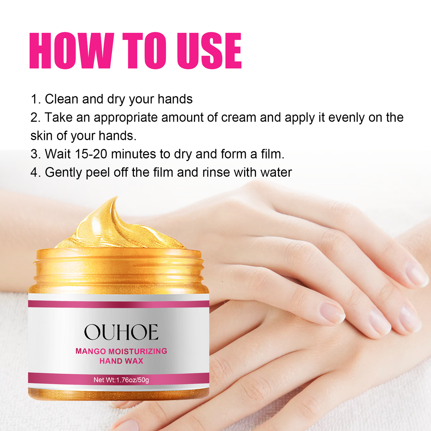 OUHOE Exfoliating Hand Mask Moisturizing and Softening Skin, Relieves Dry and Rough Hands, Prevents Cracking