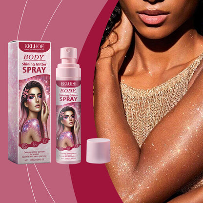 EELHOE Stage Makeup Glitter Spray Face Collarbone Highlighter Glitter Natural Stereo Long-lasting Highlight Spray