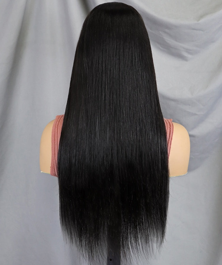 High Quality 100% Brazilian Human Hair Pre-cut Bleached Knots Straight Style 200% Density 13x4 Transparent HD Lace Front Wigs